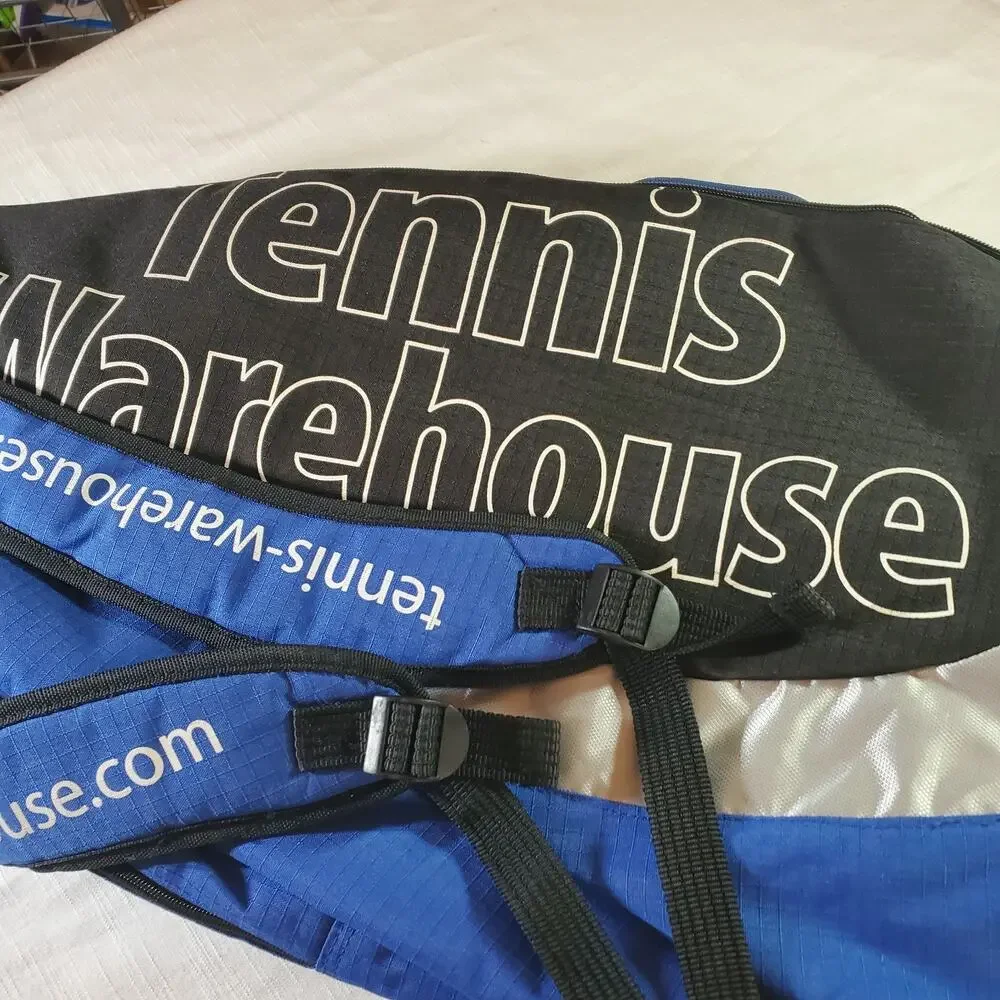 Tennis Warehouse Racquet Bag Blue Black Padded Shoulder Strap Tennis Tote